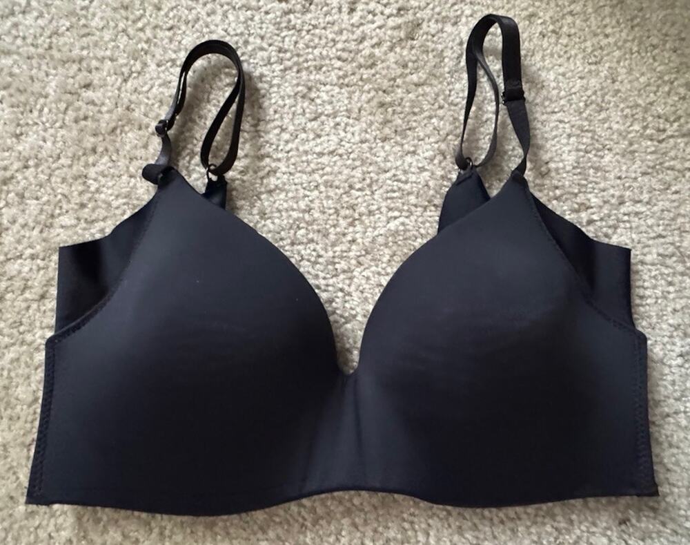 F.I.T. Figure Improving Technology Wireless Black Padded Bra S/M Seamless 36B